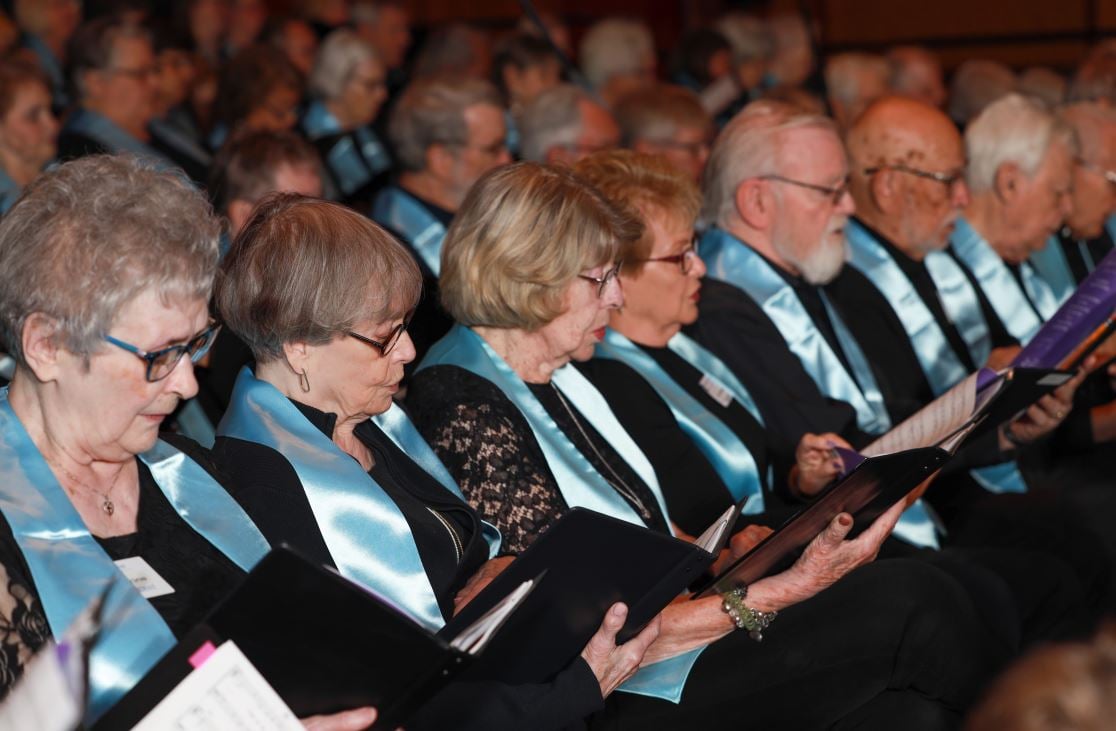 The Immanuel choir performs music at the Celebrating One Immanuel event.