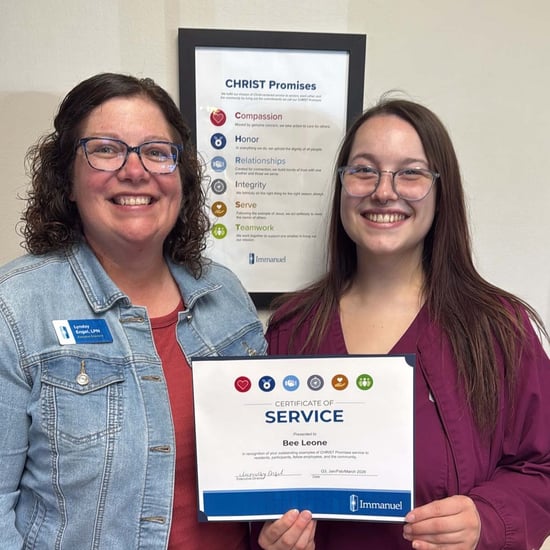 Bee Leone is the CHRIST Promises Award recipient for the Trinity campus in Papillion, Nebraska.