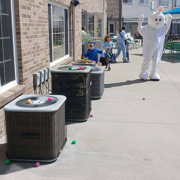 The Easter Bunny made his Annual appearance at Copper Shores Village