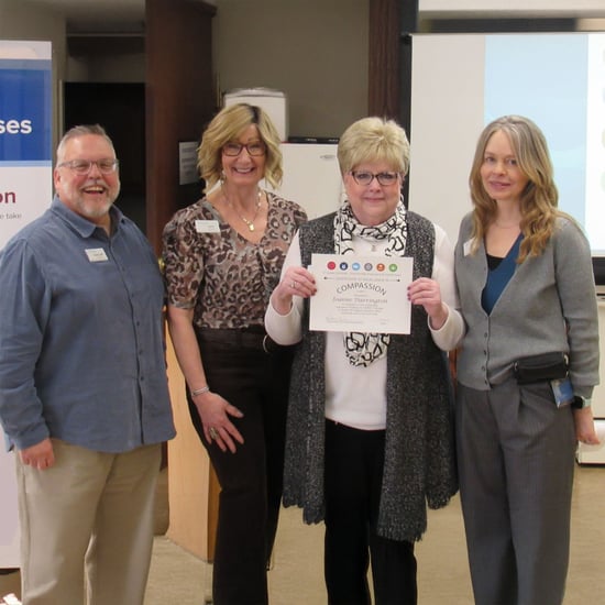 Joanne Darrington is the recipient of Yankee Hill Village's quarterly CHRIST Promises Award.