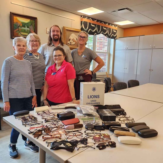 Lakeside residents and staff donated 61 eyeglasses and hearing aids to the Lions Club Recycle for Sight Program.