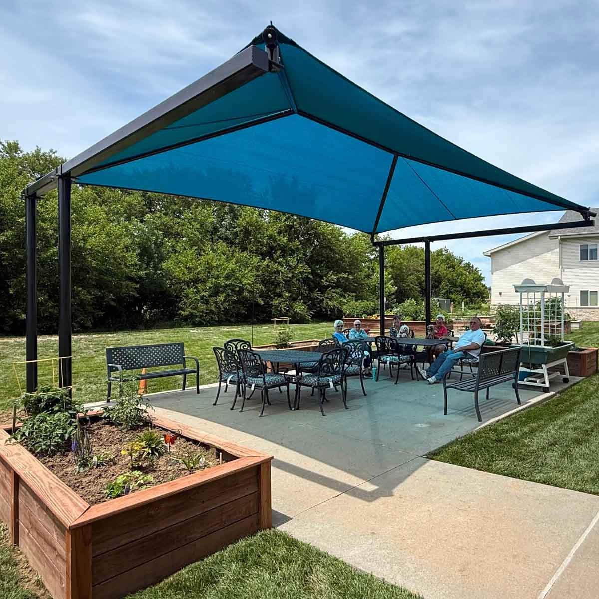 Immanuel's Corporate Construction and Facilities Team &amp; the Immanuel Foundation Team renovated the patio space at Trinity Courtyard.