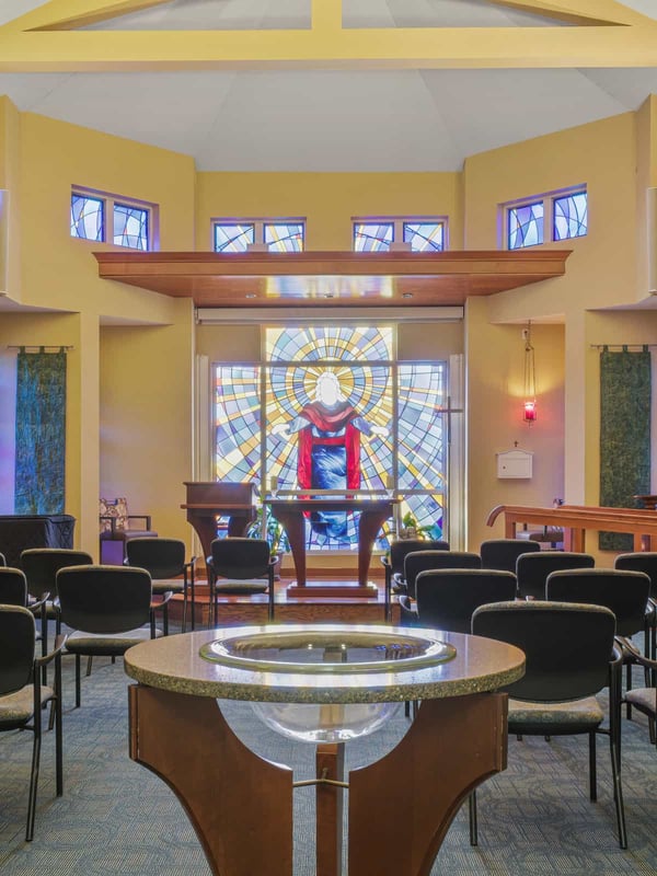 Interior view of the chapel at the Lighthouse