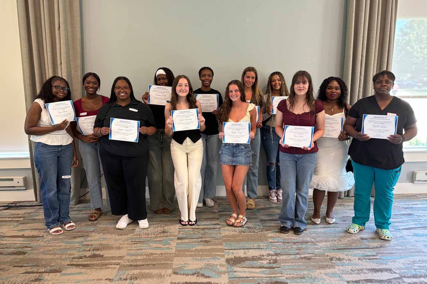 The 2026 student scholarship recipients at Deerfield.