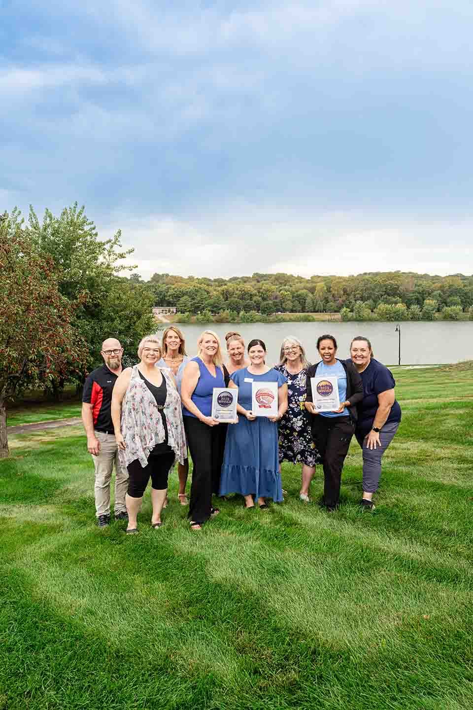 Copper Shores Village employees celebrate the community's 2025 award wins.