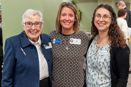 Beth Nodes, Immanuel Vice President of Experience, center, attends an age-friendly breakfast at Immanuel Village in Omaha, Nebraska.