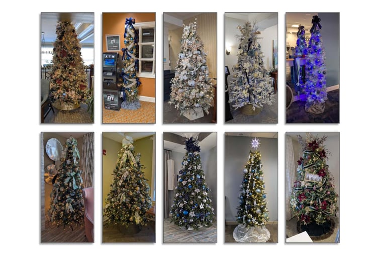 Deerfield has more then 20 decorated Christmas trees throughout the community.