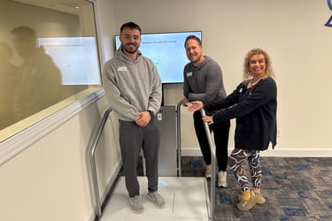 Justin Riesberg and team introduce the Dividat Senso Neuro Gym at Deerfield.