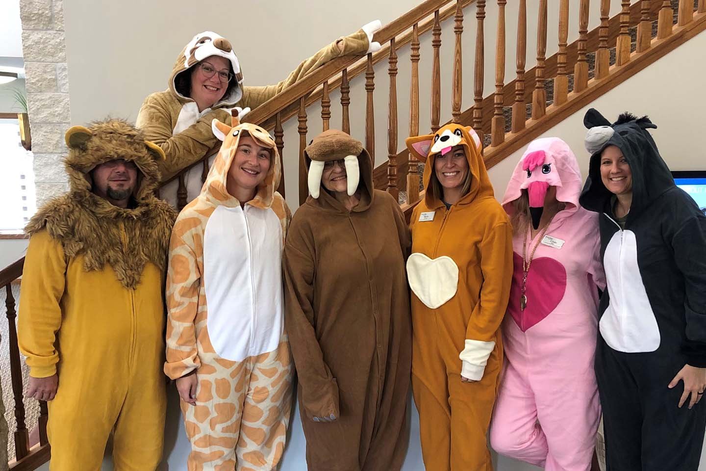 Staff at Trinity Village dressed up for Halloween.