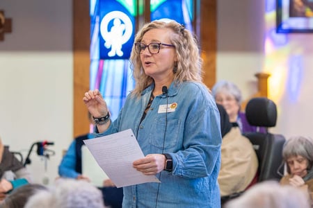 Immanuel Courtyard staff members and residents participated in the community's annual Christmas pageant.