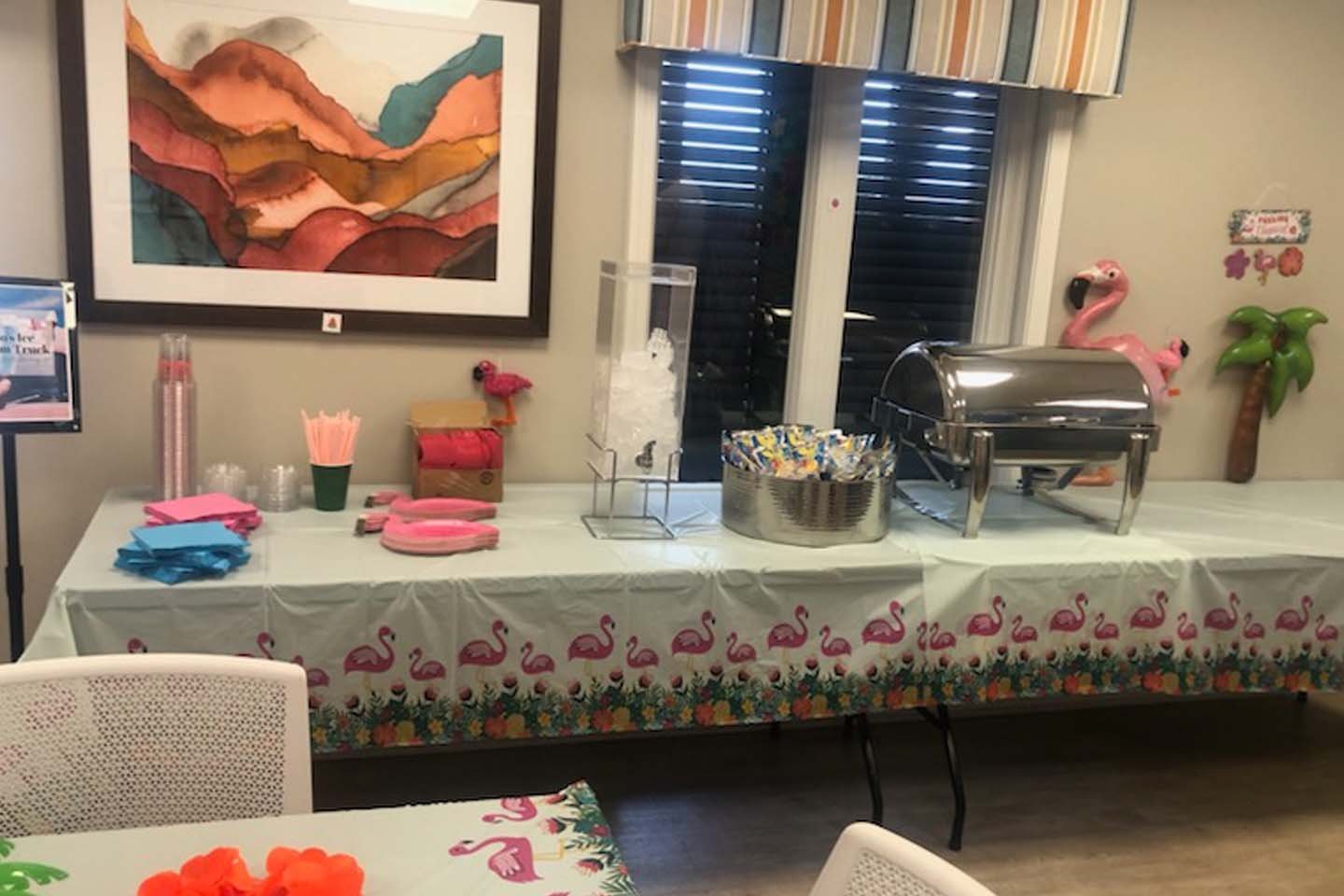 Pacific Springs staff celebrated summer with a Flamigle-themed event.