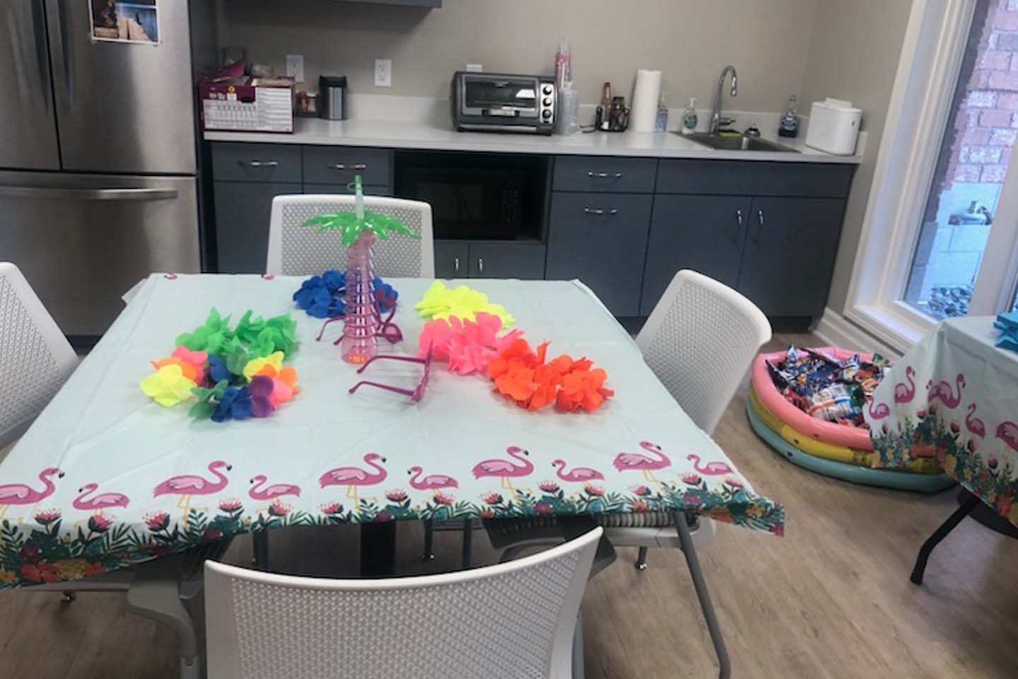 Pacific Springs staff celebrated summer with a Flamigle-themed event.