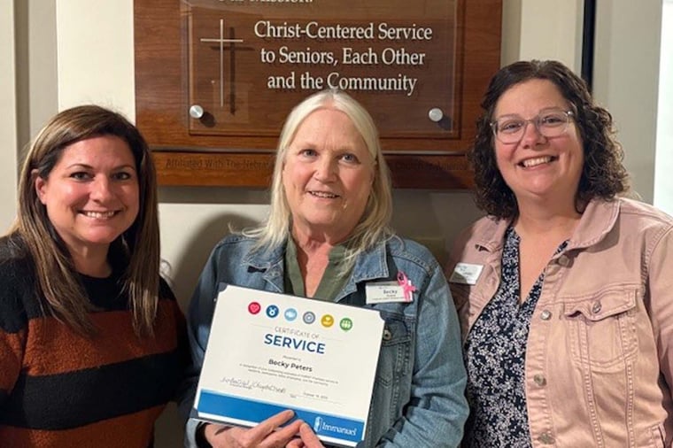 Becky Peters is Trinity Campus' CHRIST Promises Award recipient.