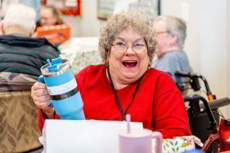 The Christmas party at Immanuel Pathways Southwest Iowa featured gifts, activities, and a visit from Santa.