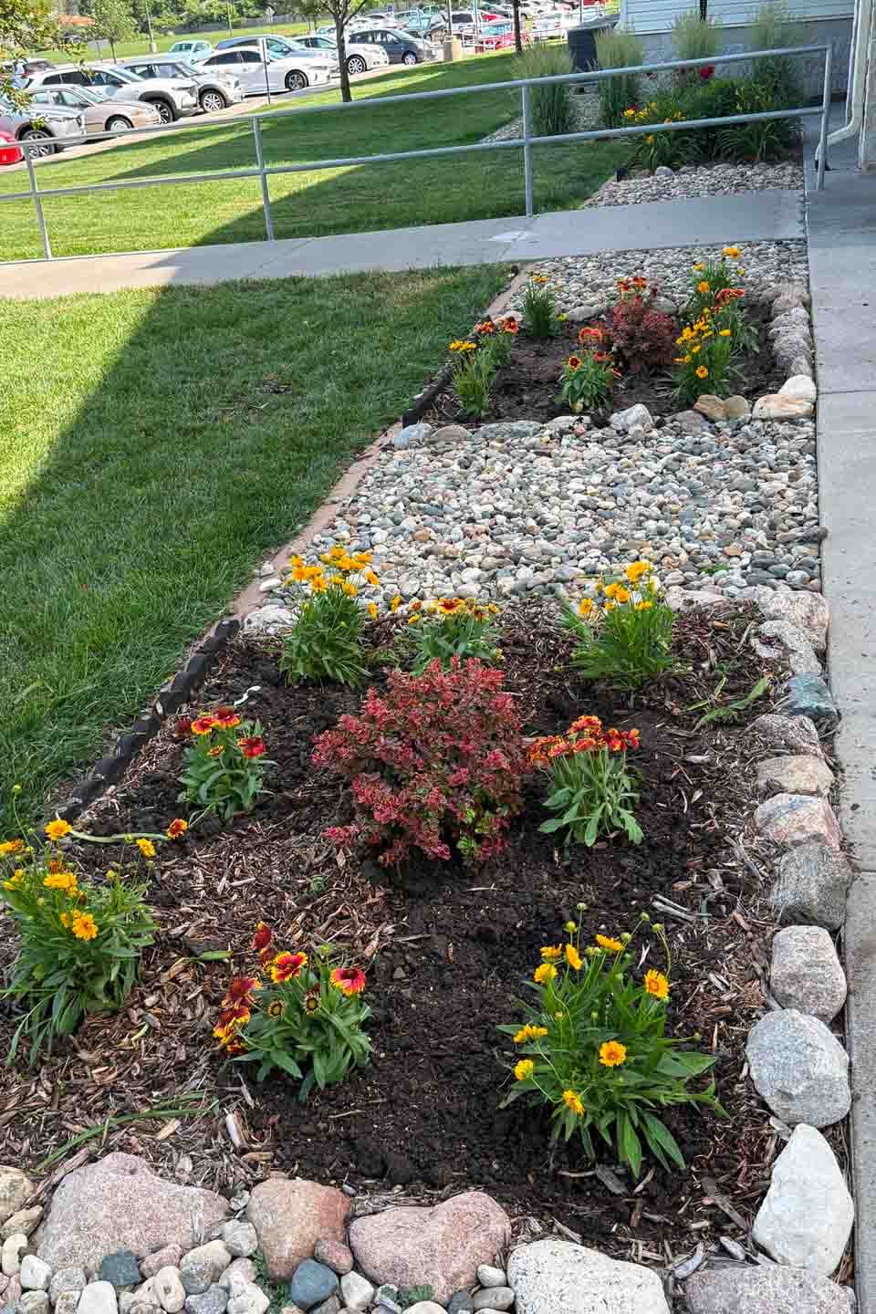Immanuel's Corporate Construction and Facilities Team &amp; the Immanuel Foundation Team renovated the patio space at Trinity Courtyard.