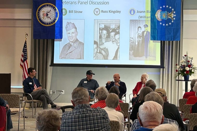 Deerfield residents and staff gathered to celebrate veterans, especially those from our Deerfield (Urbandale, Iowa) community.