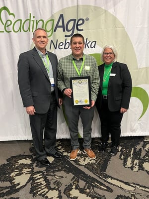 Brody Chandler, Lakeside Executive Director, was named an Admiral in the Nebraska Navy for his work with LeadingAge Nebraska.