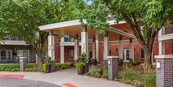 View of the front entrance of Arboretum Village
