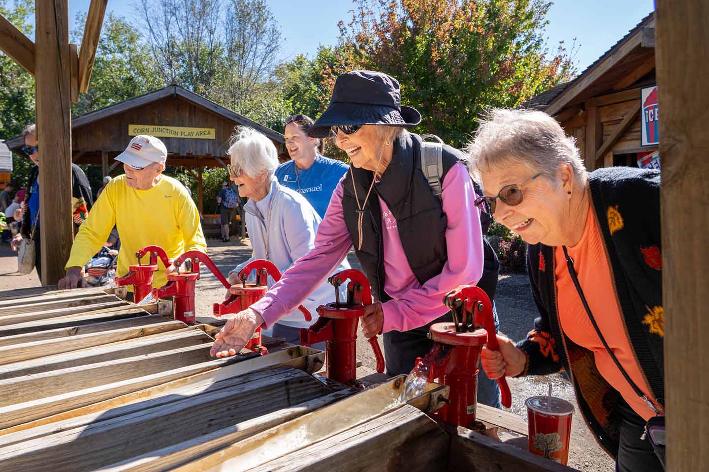 A group of seniors playing a game