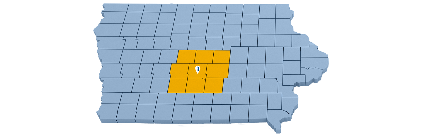 Service map of Immanuel Pathways Central Iowa