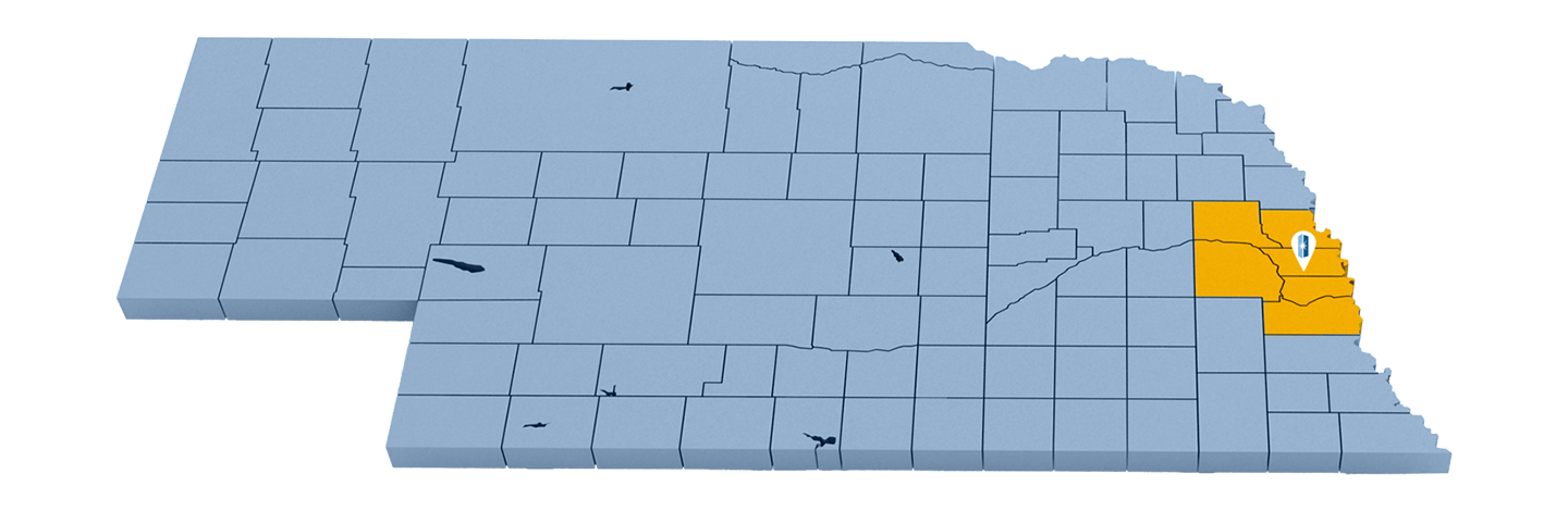 Service map of Immanuel Pathways Eastern Nebraska
